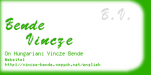 bende vincze business card